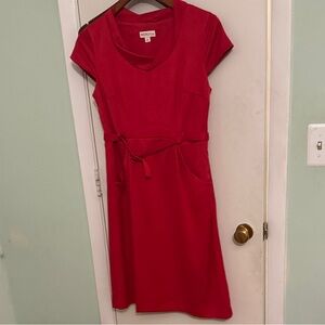 Merona Red Midi Dress with Waist Tie